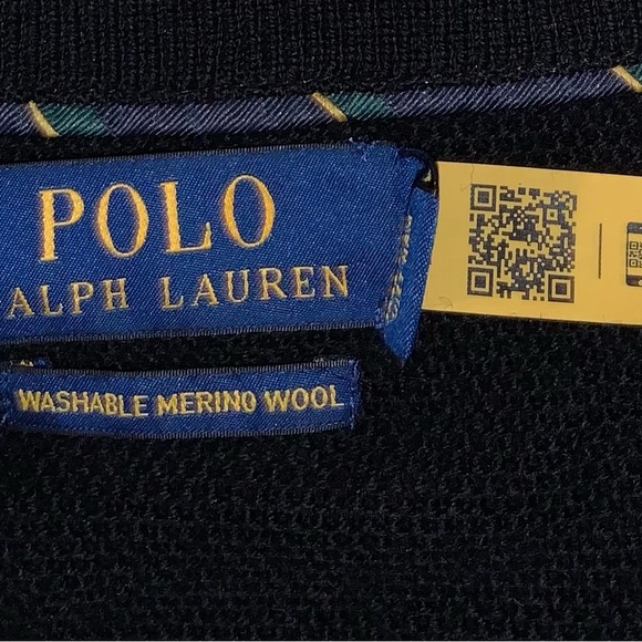 POLO RALPH LAUREN Men’s Big & Tall Wool Quarter-Zip Knit Sweater Black NWOT - Picture 7 of 11